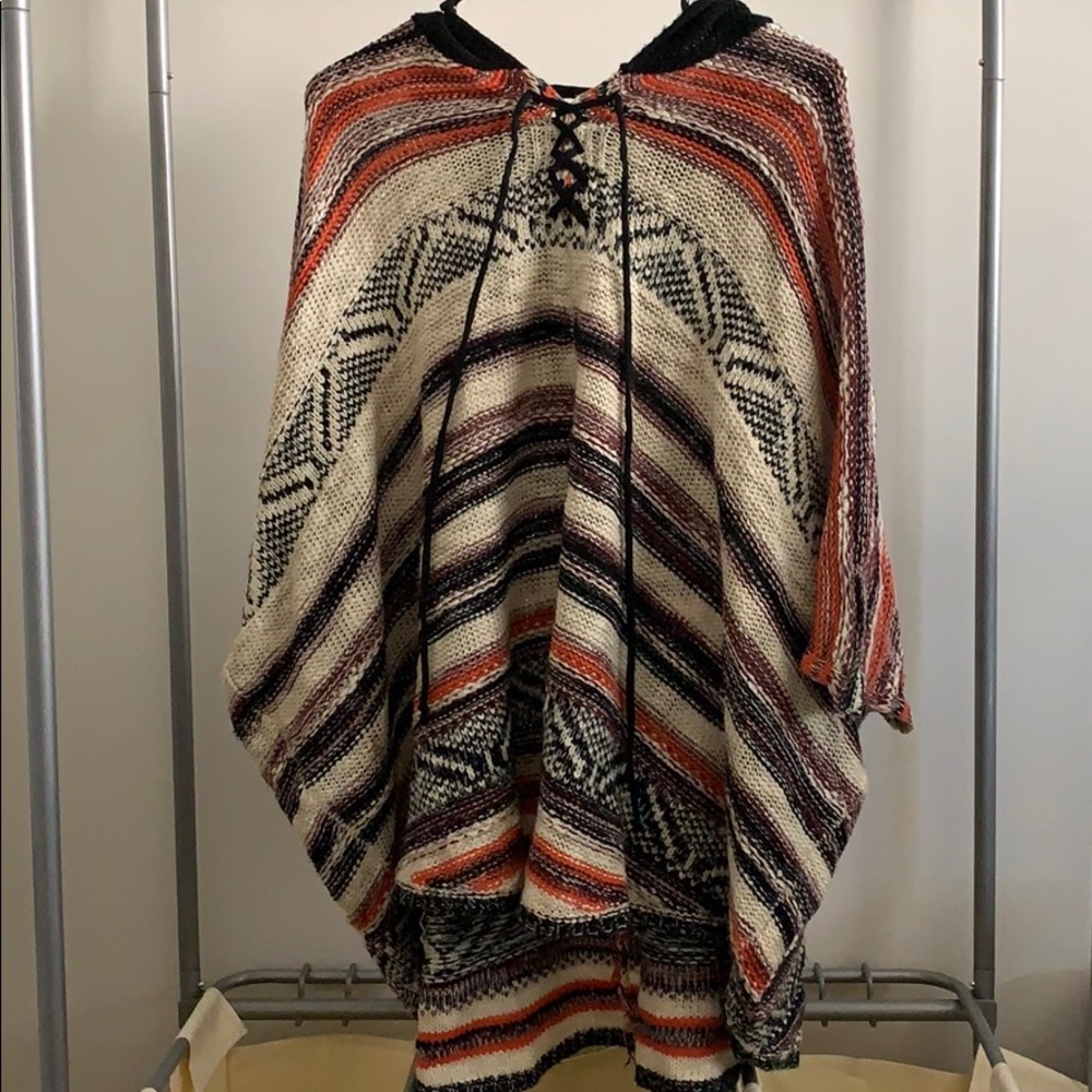 Mock Poncho Knitted Sweater